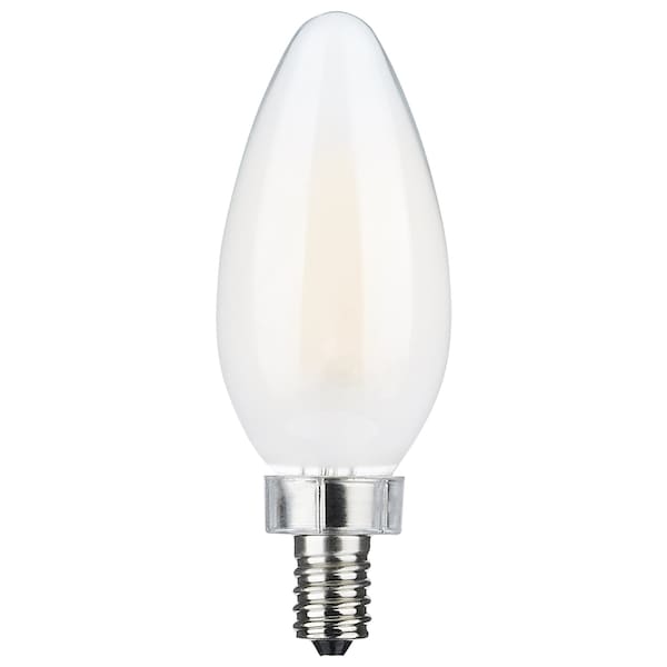 Satco 8 Watt C11 LED Frosted Finish Candelabra Base 3000K 90 CRI 800 Lumens 120 Volt S11346 - main